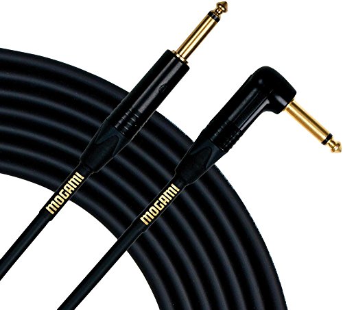 Mogami Gold Instrument Straight 1/4" Male to Right-Angle 1/4" Male Instrument Cable (6')
