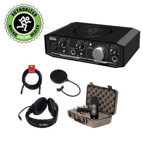 Mackie Onyx Series Artist 1-2 Audio Interface with MXL 770 Cardioid Condenser Microphone, Stereo Headphones, XLR Cable and Pop Filter