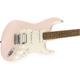 Squier by Fender Bullet StratocasterHard Tail HSS (Laurel Fingerboard, Shell Pink) Bundle with Fender 10ft Cable (Straight/Straight), Fender Guitar 12-Pack Picks, and Fender 2" Guitar Straps