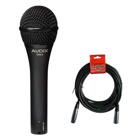 Audix OM2 Dynamic Hypercardioid Handheld Microphone with XLR- XLR Cable