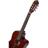 Ortega Guitars Family Series Thinline Acoustic-Electric Nylon Classical 6-String Guitar w/Bag, Right (RCE125MMSN)