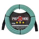 Pig Hog PHMH20SG Hex Series Microphone Cable (XLR), 20-Feet, Seafoam Green - (Pair)