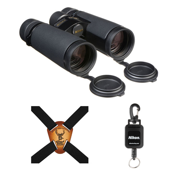 Nikon 8x42 Monarch HG Binocular (16027) with Nikon Retractable Rangefinder Tether & Binocular Harness Bundle