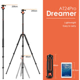 GEEKOTO 77’’ Tripod, Camera Tripod for DSLR, Compact Aluminum Tripod with 360 Degree Ball Head and 8kgs Load for Travel and Work