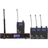 Galaxy Audio AS-1100D 4-User Personal Wireless Stage Monitoring System (584 to 607 MHz) with Gator Cases GM-1W Bag & Charger Bundle