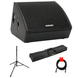 Samson RSXM10A - 800W 2-Way Active Stage Monitor (10") Bundle with Auray Speaker Stand Bag 51", Auray SS-47S Speaker Stand, and XLR-XLR Cable