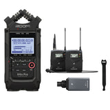 Sennheiser ew 100 ENG G4 Wireless Mic Combo System (A: 516 to 558 MHz) with Zoom H4n Pro All Black Portable Recorder & 10-Pack Straps Bundle