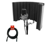 On-Stage ASMS4730 Isolation Shield and Stand-Mounted Acoustic Enclosure (18.5 x 12) with 20' XLR-XLR Cable