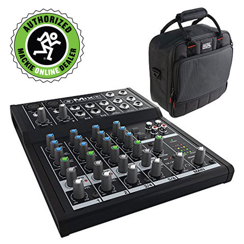 Mackie Mix8 8-Channel Compact Mixer with Gator Cases G-MIXERBAG-1212 Padded Nylon Mixer/Equipment Bag Bundle
