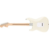 Squier by Fender Affinity Series Stratocaster (Maple fingerboard, Olympic White) Bundle with Fender 10ft Cable (Straight/Straight), Fender Guitar 12-Pack Picks, and Fender 2" Guitar Straps