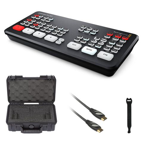 Blackmagic Design ATEM Mini Pro Iso Livestream Switcher with SKB iSeries Case, HDMI Cable & 10-Pack Straps