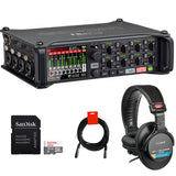 Zoom F8n Pro 8-Input / 10-Track Multitrack Field Recorder Bundle with Sony MDR-7506 Headphones, 32GB microSDHC Memory Card, and XLR-XLR Cable