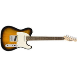 Squier by Fender Bullet Telecaster (Laurel Fingerboard, Brown Sunburst) Bundle with Fender 10ft Cable (Straight/Straight), Fender Guitar 12-Pack Picks, and Fender 2" Guitar Straps