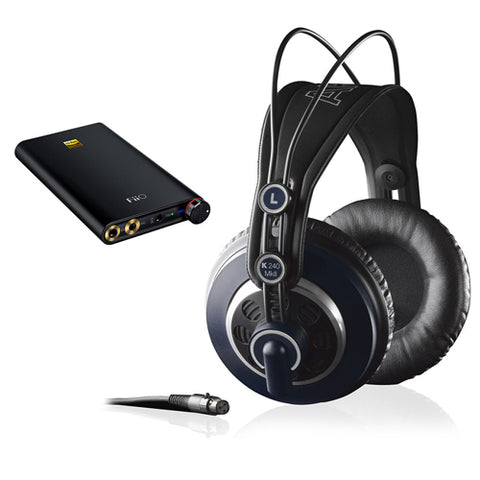 AKG K 240 MK II Professional Semi-Open Stereo Headphones with FiiO Q1 Mark II Portable Headphone Amplifier & DAC