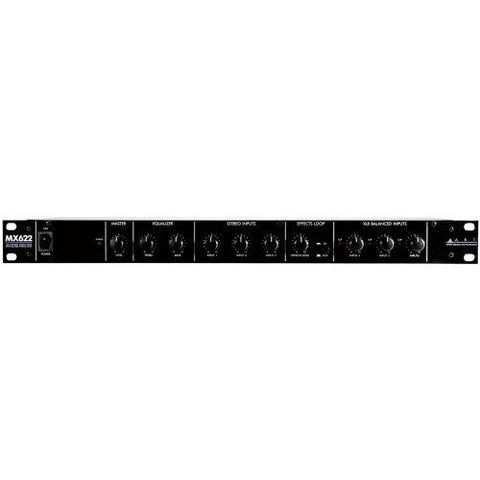 ART MX622 6-Channel Rackmount Mixer, 3 Mic/Line & 3 Stereo Input