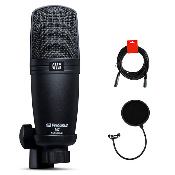 PreSonus M7 Cardioid Condenser Microphone Bundle with Pop Filter and XLR-XLR Cable