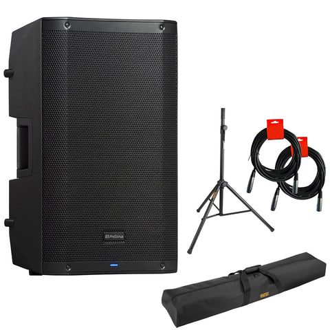 PreSonus AIR12 2-Way Active Sound-Reinforcement Loudspeaker (Single) Bundle with Auray 51" Speaker Stand Bag, Auray Steel Speaker Stand, and XLR-XLR Cable