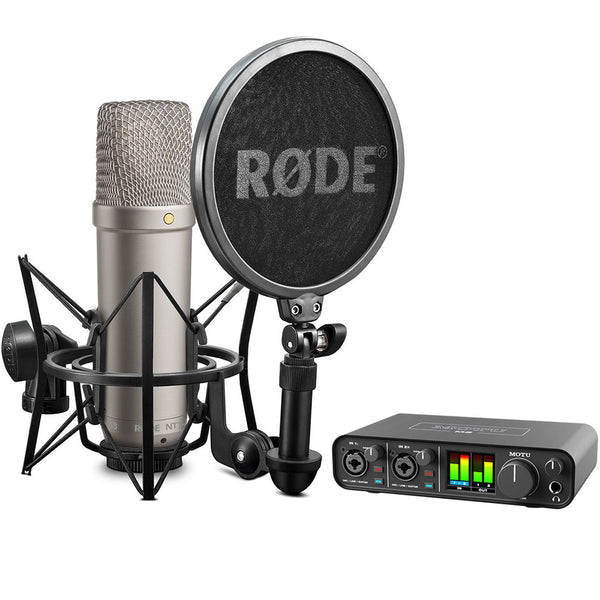 Rode NT1-A Vocal Large-Diaphragm Cardioid Condenser Microphone Bundle with MOTU M2 2x2 USB-C Audio Interface