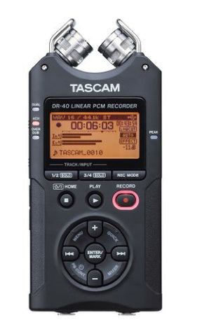 Tascam DR-40 4-Track Handheld Digital Audio Recorder (Black)