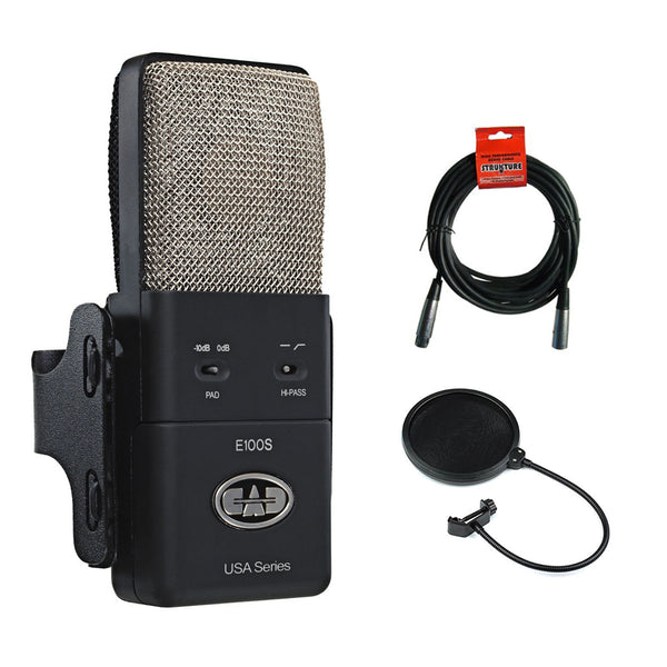 CAD Equitek E100S Supercardioid Condenser Microphone with 20' XLR-XLR Cable & Pop Filter Bundle