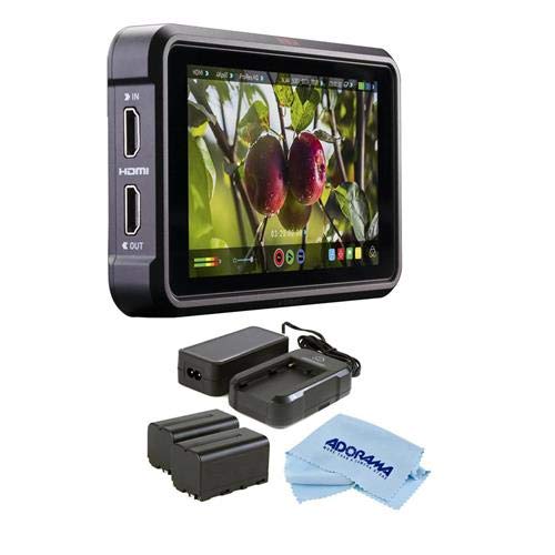 Atomos Ninja V 5" Touchscreen Recording Monitor, 1920x1200, 4K HDMI Input - Bundle Power Kit, Microfiber Cloth