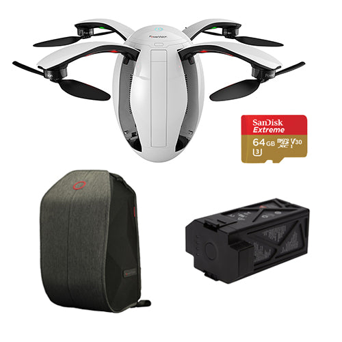 PowerVision PowerEgg Drone Kit with PowerVision Backpack, PowerVision PowerEgg Battery and SanDisk 64GB microSDXC Memory Card