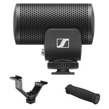 Sennheiser MKE 200 Ultracompact Camera-Mount Directional Microphone with Mic Pistol Grip & Shoe Bracket Bundle