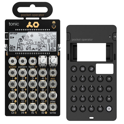 teenage engineering PO-32 Pocket Operator Tonic Drum Machine with CA-X Silicone Pro Case (Black & White) Bundle