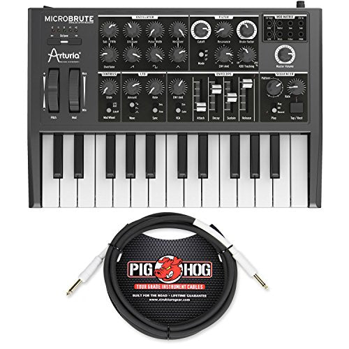 Arturia MICROBRUTE Analog Synthesizer w/ Pig Hog PH10 Instrument Cable - Bundle