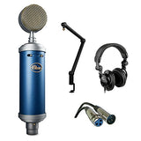 Blue Bluebird SL Large-Diaphragm Condenser Studio Microphone with Blue Compass Tube-Style Broadcast Boom Arm, HPC-A30 Studio Monitor Headphone and XLR-XLR Cable