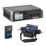 Zoom F4 6-Input / 8-Track Multi-Track Field Recorder with PCF-8n Protective Case & Rapid Charger Bundle