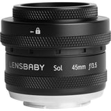 Lensbaby Sol 45mm f/3.5 Lens for Fuji X Cameras with Lensbaby 46mm Macro Filters Bundle