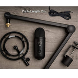Blue Yeticaster Pro Broadcast Plus Pack Bundle with Presonus StudioOne 5 Artist DAW, iZotope RX Elements Plug-in and Groover 3 Tutorials 3-Month Subscription, Polsen Headphone & Pop Filter