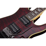 Schecter Omen Extreme-FR Electric Guitar, Black Cherry Bundle with Ultimate Support Pro Guitar Stand, Guitar Strap and Classic Guitar Pick (10-Pack)