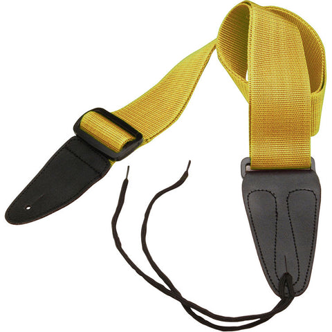 On-Stage GSA10YW Guitar Strap with Leather Ends (31 to 52", Yellow)