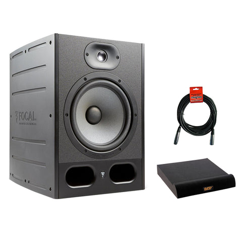 Focal Alpha 80 2-Way 8" Professional Studio Monitoring Speaker (Single) with Large Isolation Pad & XLR-XLR Cable Bundle