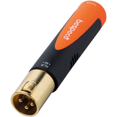 Bespeco XLR Male to 1/4" Mono Female Adapter (Black/Orange)