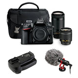 Nikon D7200 DSLR Camera with 18-55mm, 70-300mm Lenses Kit, BG-N11 Battery Grip & BY-MM1 Shotgun Video Microphone Kit