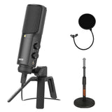 Rode NT-USB Versatile Studio-Quality USB Cardioid Condenser Microphone (Black) Bundle with Telescoping Tabletop Microphone Stand and Pop Filter