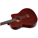 Ortega Guitars Family Series Thinline Acoustic-Electric Nylon Classical 6-String Guitar w/Bag, Right (RCE125MMSN)